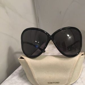 TOM FORD WOMENS SUNGLASSES-AUTHENTIC-BLACK BAMBOO